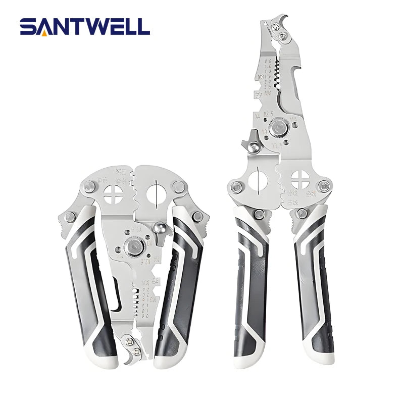 Santwell 18-in-1 Foldable Electrician Wire Stripper SS with Hook Knife for Splitting & Winding Cable Termination Panel Wiring