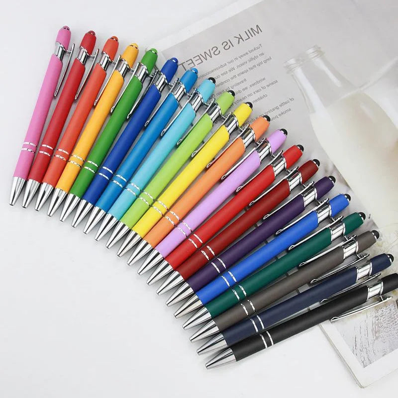 Cheap Metal Touch Ballpoint Pen Multi-colored Silk Screen Logo Printing for School Education Welcome Gifts