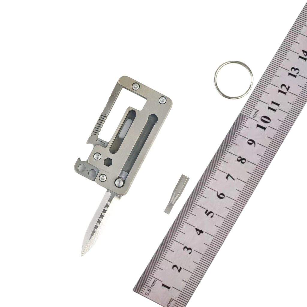 Portable Mini Pocket Knife Titanium Alloy Folding Utility Knife with Keychain for Outdoor Activities and Everyday Carry