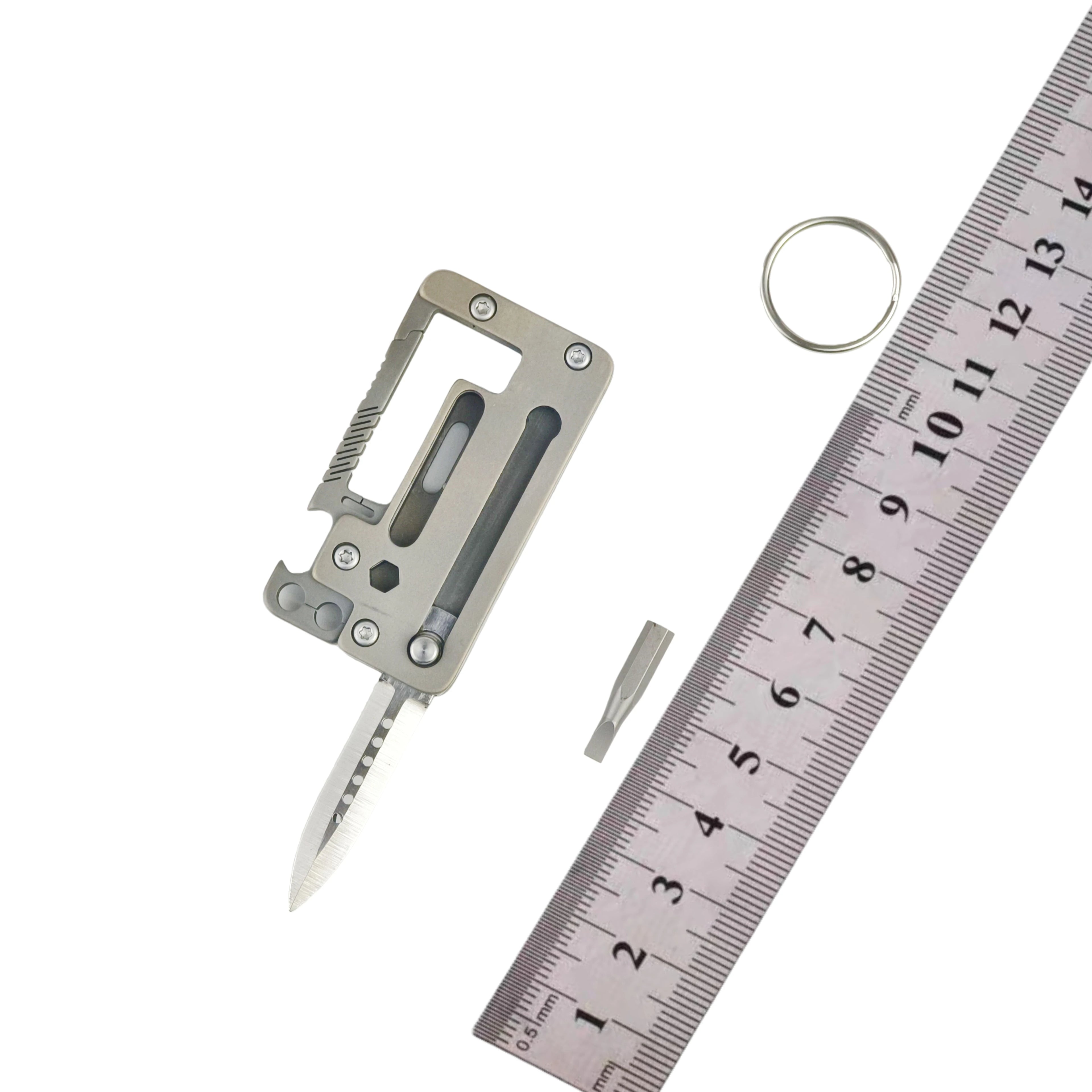 Portable Mini Pocket Knife Titanium Alloy Folding Utility Knife with Keychain for Outdoor Activities and Everyday Carry