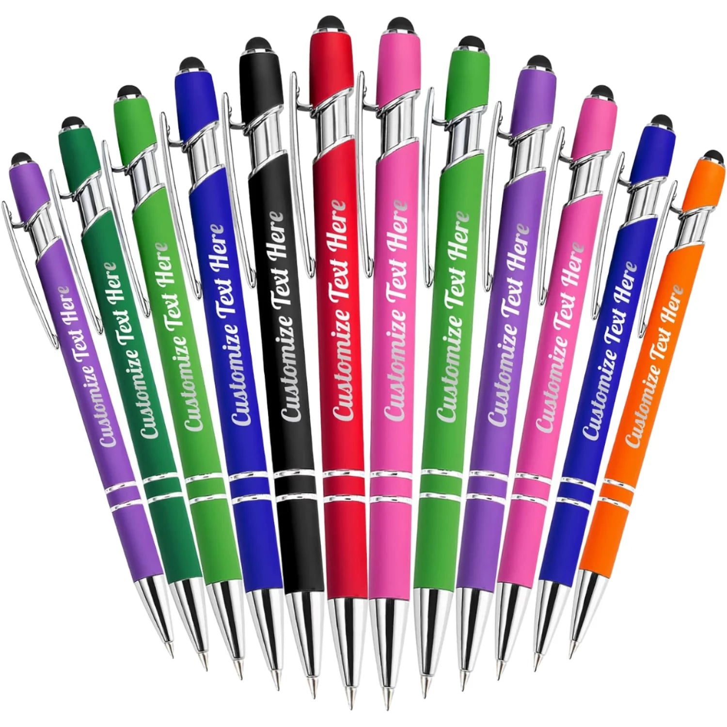 Cheap Metal Touch Ballpoint Pen Multi-colored Silk Screen Logo Printing for School Education Welcome Gifts