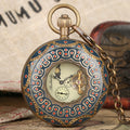 Luxury Pure Copper Mechanical Pocket Watch Men Antique Timepiece Gifts Pocket Chain Roman Numerals Tourbillon Mechanism Clock