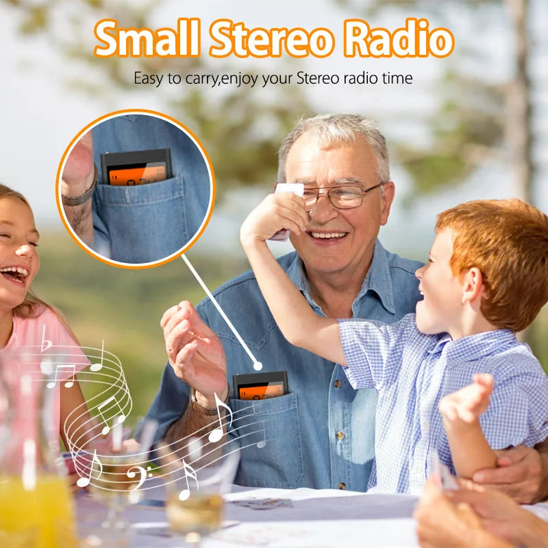 Mini Portable AM FM NOAA Radio Weather Radio Mini Pocket Radio Excellent Reception Large LCD Screen Digtail Alarm Clock Radios