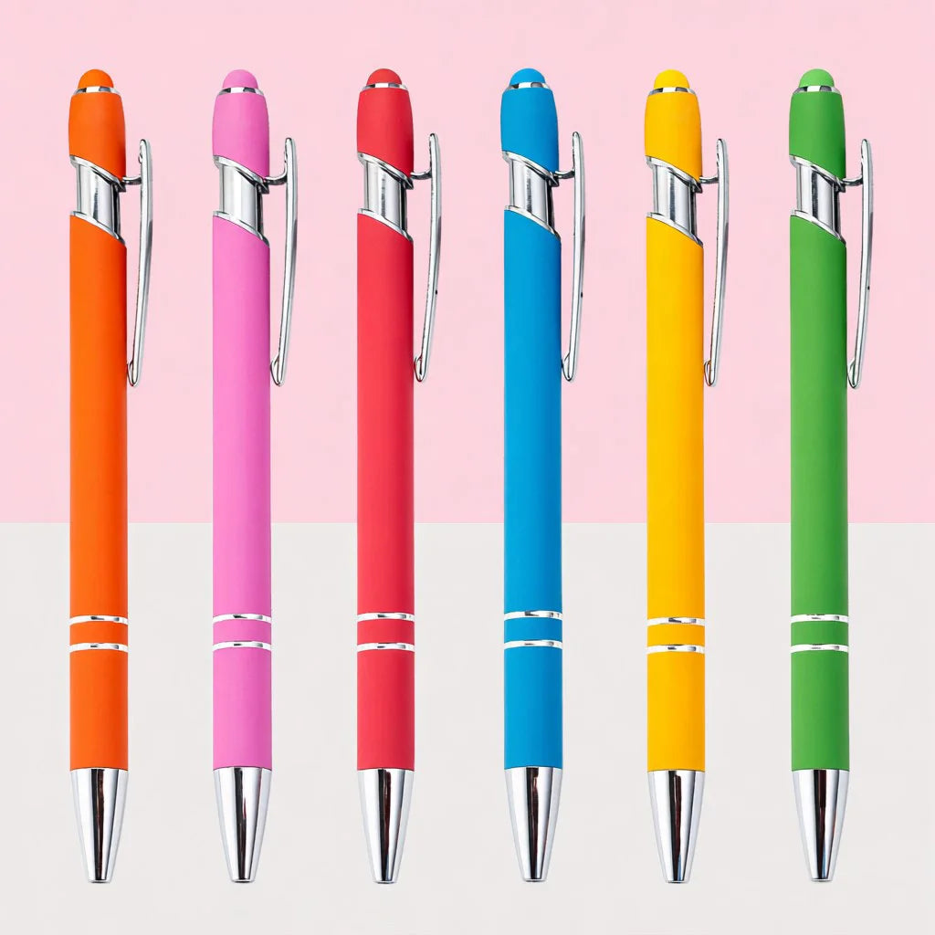 Cheap Metal Touch Ballpoint Pen Multi-colored Silk Screen Logo Printing for School Education Welcome Gifts