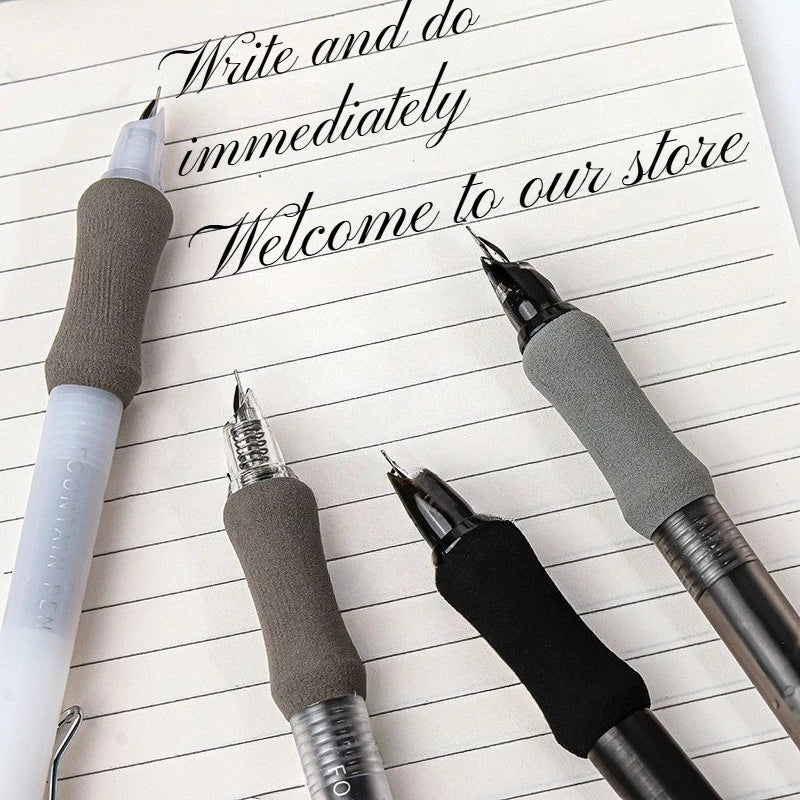 New Metal Clip Press Pen, Teacher'S Signature Pen,   Daily Writing Pen for Students, Clip Cloud Grip Soft Case