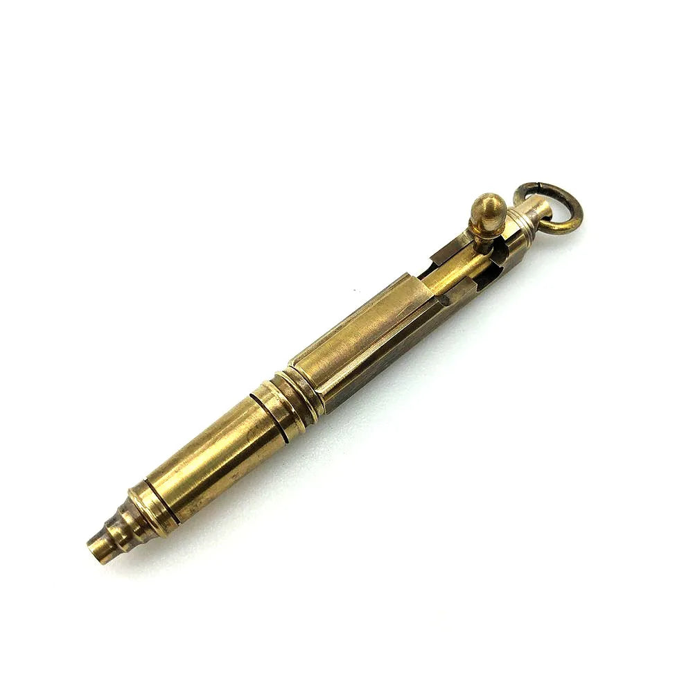 Outdoors Writing Tools EDC Mini Pocket Pen Handmade Brass Bolt Ballpoint Pen