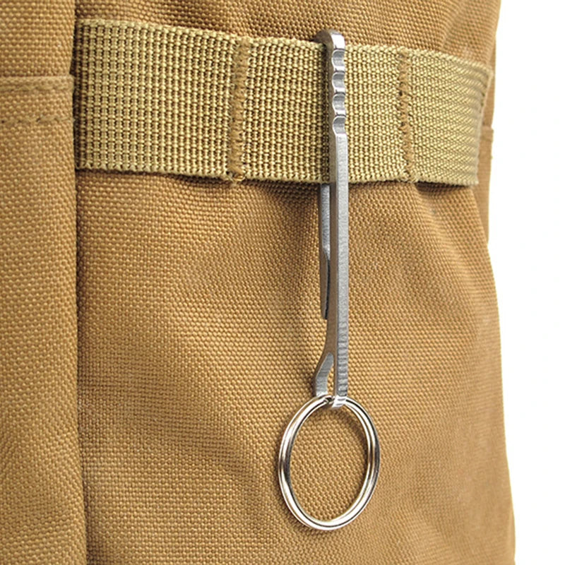 Pocket Key Dangler Key Ring Chain Money Waist Belt Clip Organizer Hanging Snap Buckle Carabiner Quick Draw Hook MOLLE Backpack