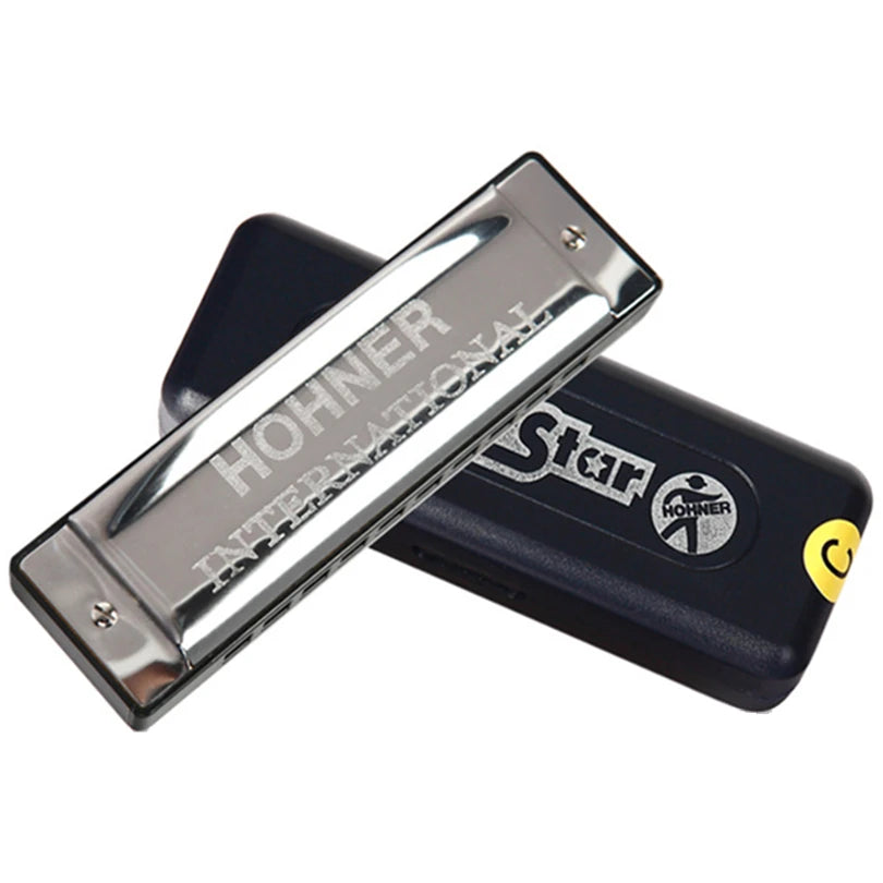 Hohner 10 Holes Armonica Diatonica Harmonica Blues Harp Key of C Mouth Organ Sliver Star Gaita Music Instrument Mundharmonika
