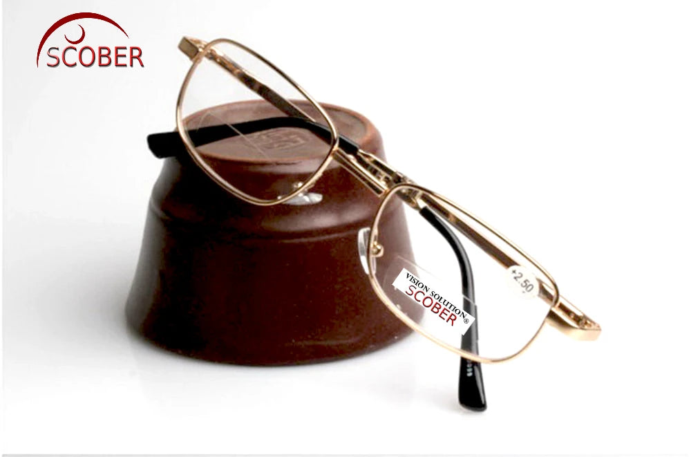 Bifocal Progressive Multifocal Folding Golden Alloy Frame Men Women Reading Glasses +1 +1.5 +2 +2.5 +3 +3.5 +4