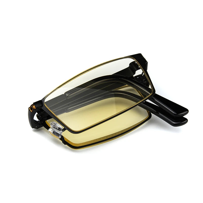 High-end Folding Anti Blue Ray Reading glasses men Foldable Glasses With Case Presbyopic Eyeglasses +1.0+1.5+2.0+2.5+3.0+3.5+4.0