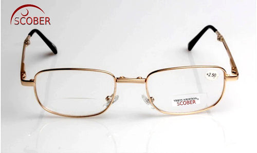 Bifocal Progressive Multifocal Folding Golden Alloy Frame Men Women Reading Glasses +1 +1.5 +2 +2.5 +3 +3.5 +4