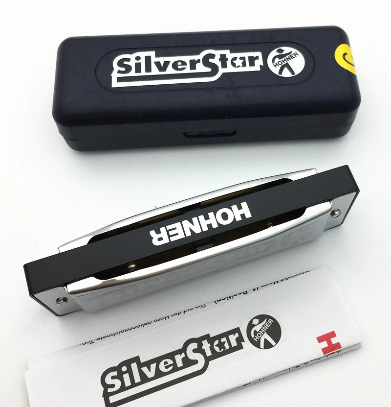 Hohner 10 Holes Armonica Diatonica Harmonica Blues Harp Key of C Mouth Organ Sliver Star Gaita Music Instrument Mundharmonika