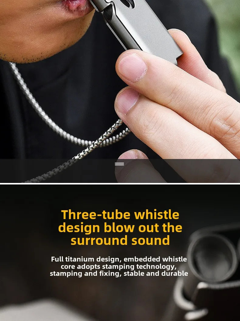 Factory Stock Titanium Alloy Three-Tube Double for Acme Whistle for EDC Tools Portable Outdoor Camping & Survival