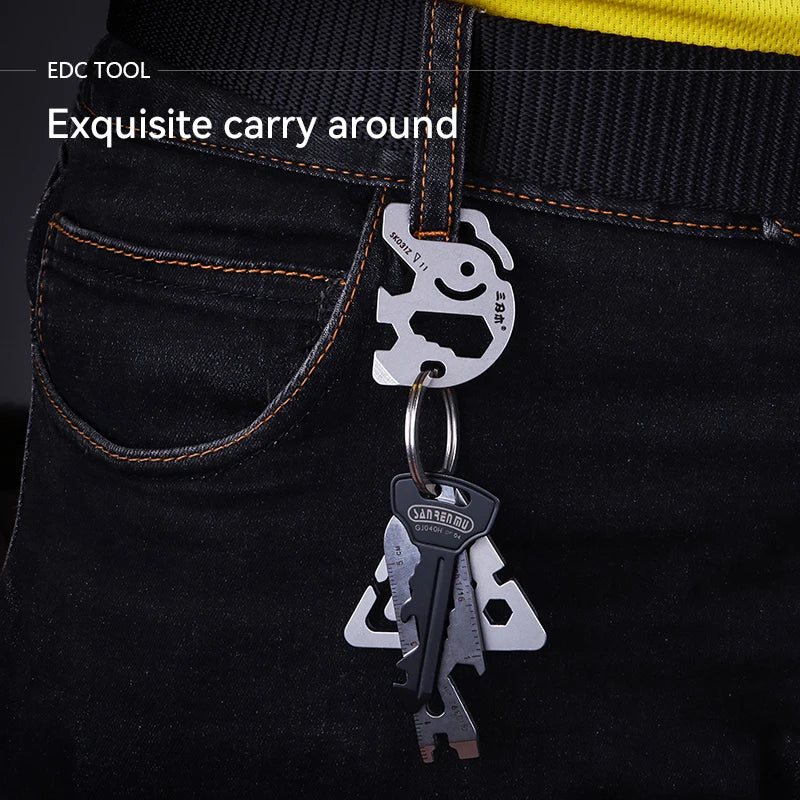 Low MOQ Sanrenmu GJ040Z  Every Day Carry Tool Carabiner Spanner Bike Spoke Flat Screwdriver
