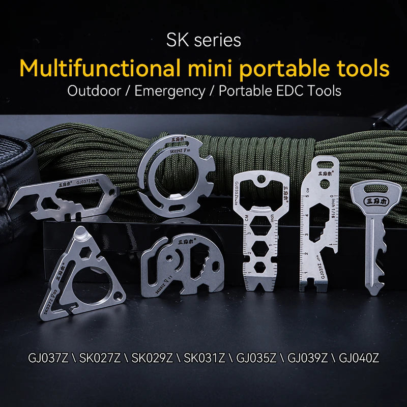 Low MOQ Sanrenmu GJ040Z  Every Day Carry Tool Carabiner Spanner Bike Spoke Flat Screwdriver