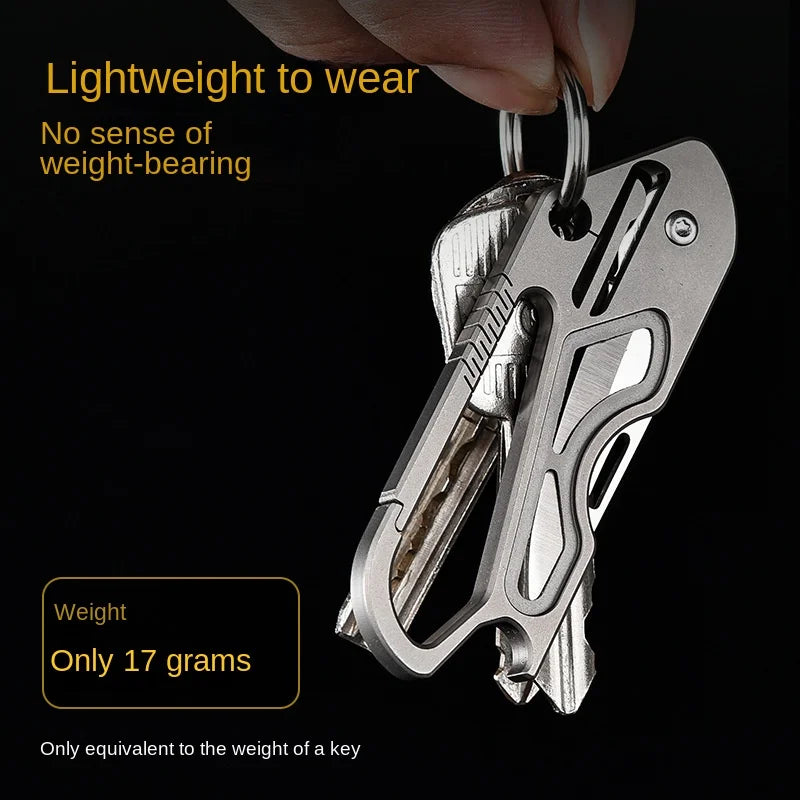 Titanium Alloy Self-Defense Keychain PioneerEDC Portable Multi-Function Tour Survival Tool Lightweight IP67 Waterproof All