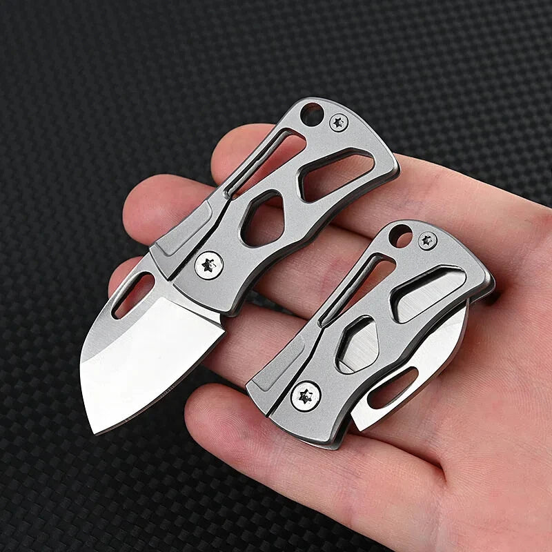 D2 steel mini folding outdoor tool self-defense portable keychain opening boxes unpacking parcels knife