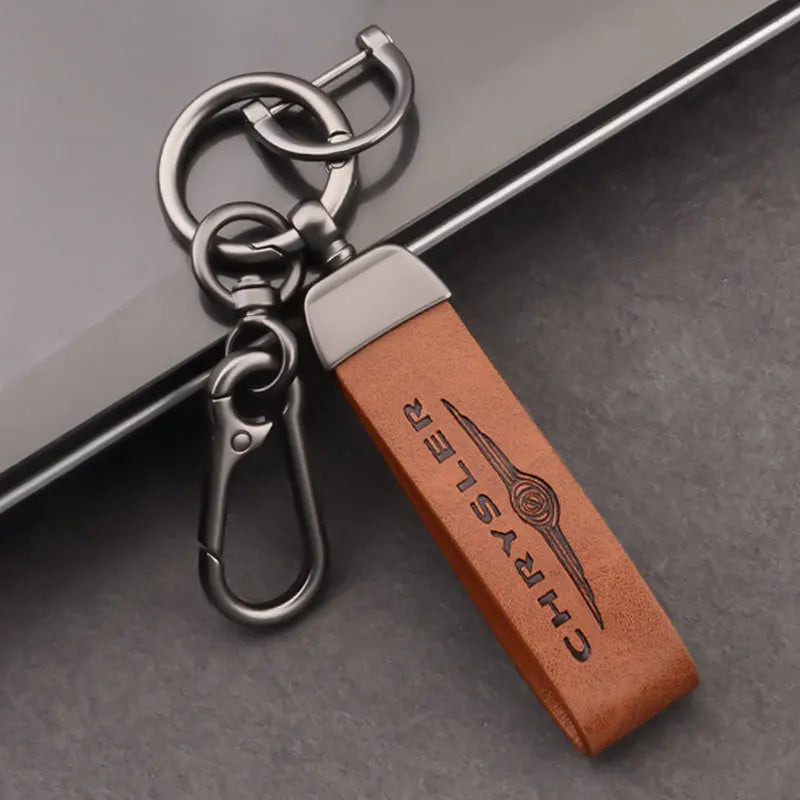 YFL Double Ring Retro Wind Business Key Holder CKL-2510273 Fashion Keychain Remote Control Leather Buckle High-grade Hanging