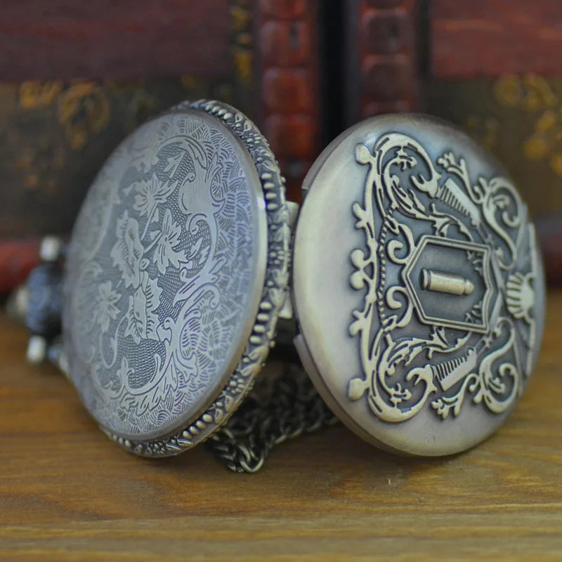 8033Large vintage eagle bullet pocket watch hollow retro eagle bullet pocket watch