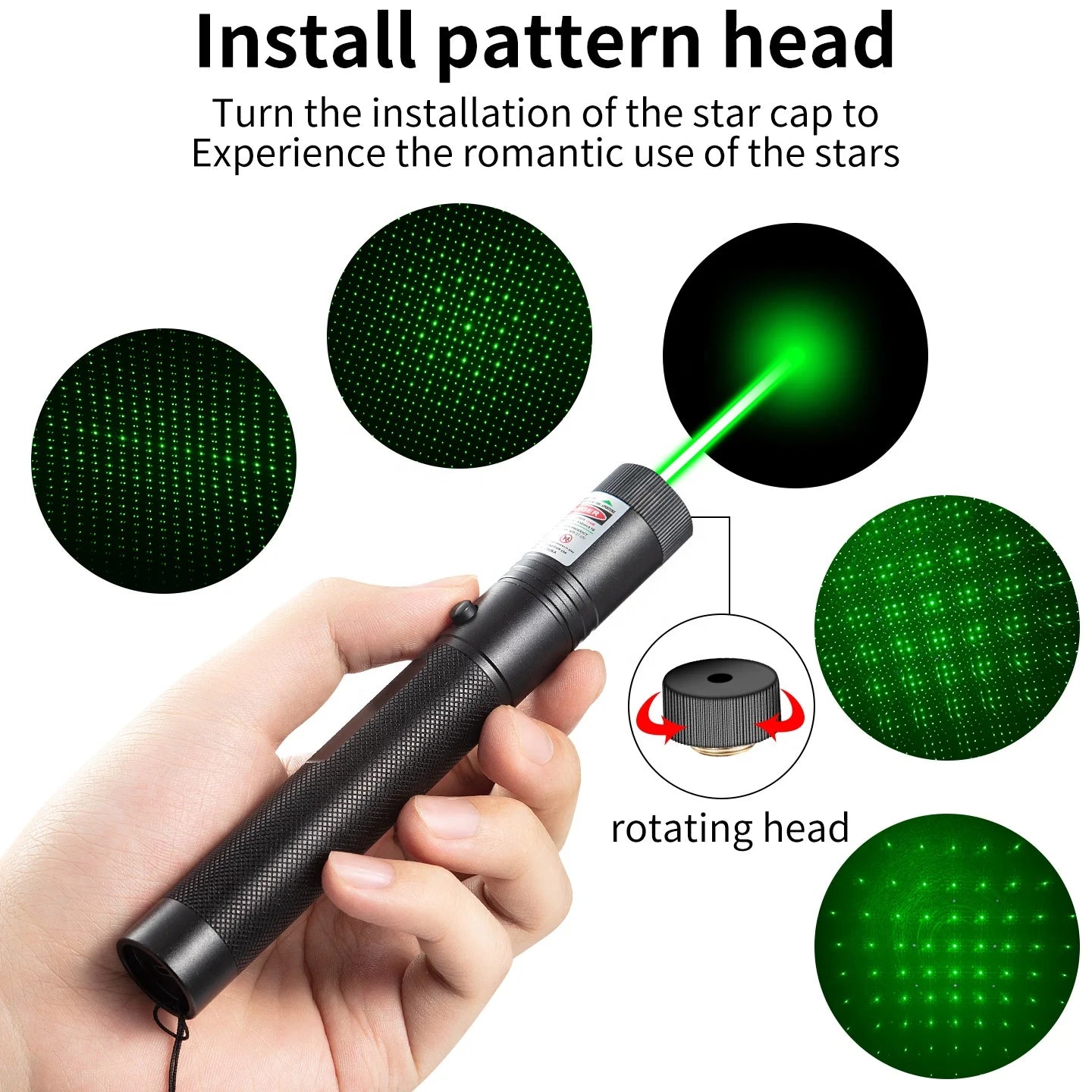 USB Laser 303 Rechargeable Stars Laser Flashlight Sight with Built-in Battery Green Red Purple Lazer for Teaching Laser Pen