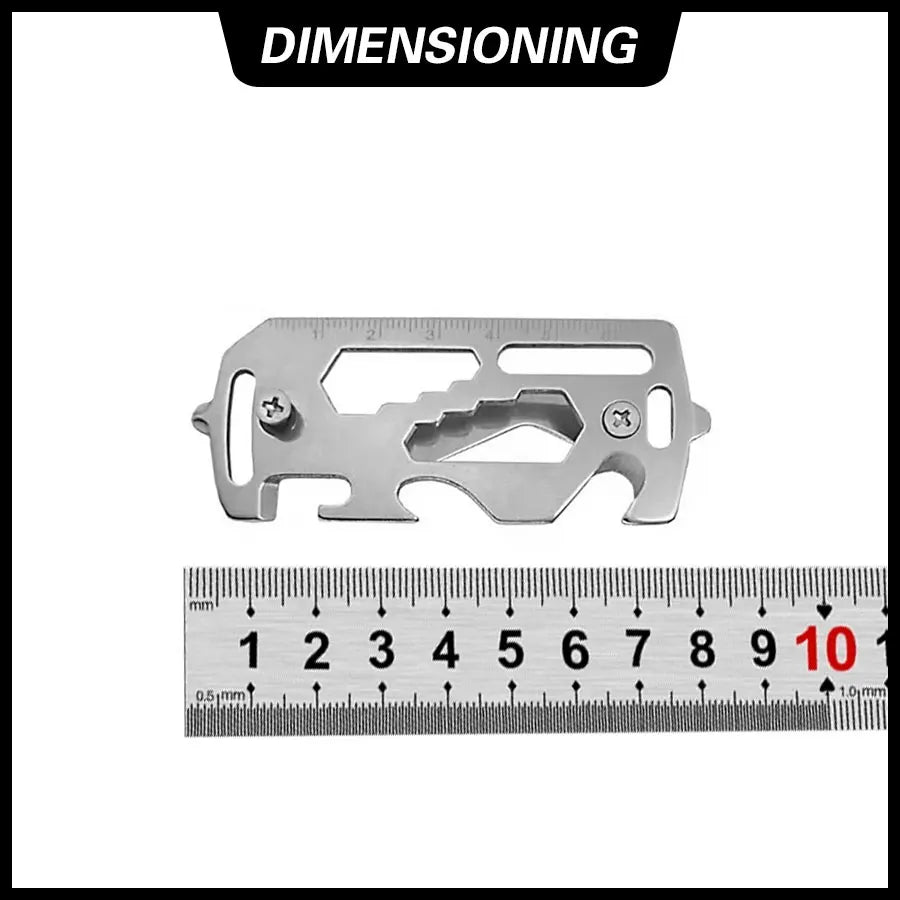 Gift for Craftsmen Key Chain EDC Tool with Ruler,Key Ring,Bottle Opener and Wrench Easy Carry Gear