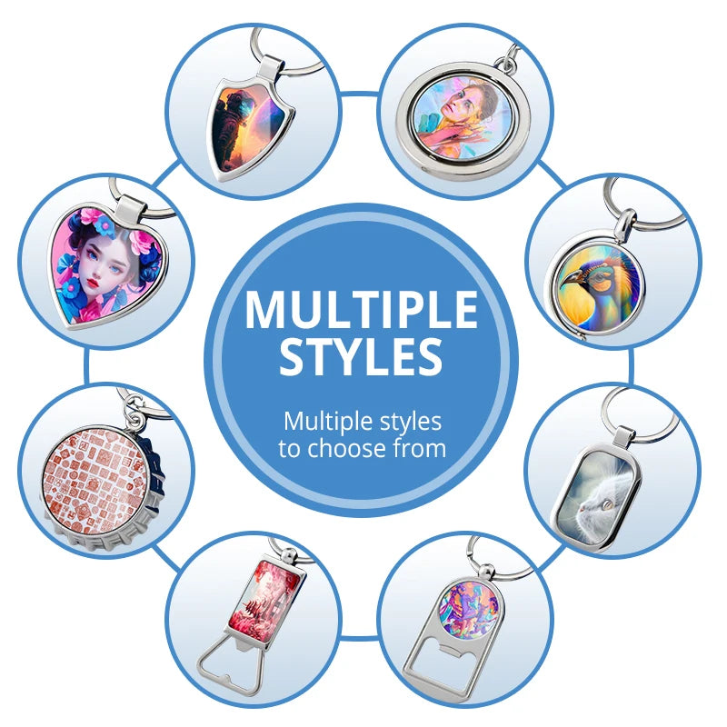 Wholesale Metal Zinc Alloy Fashion Silver Blank Photo Custom Print Sublimation Key Chain