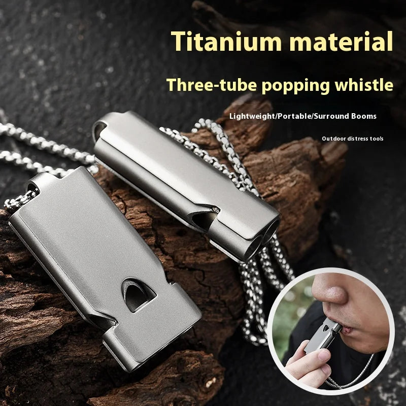 Factory Stock Titanium Alloy Three-Tube Double for Acme Whistle for EDC Tools Portable Outdoor Camping & Survival