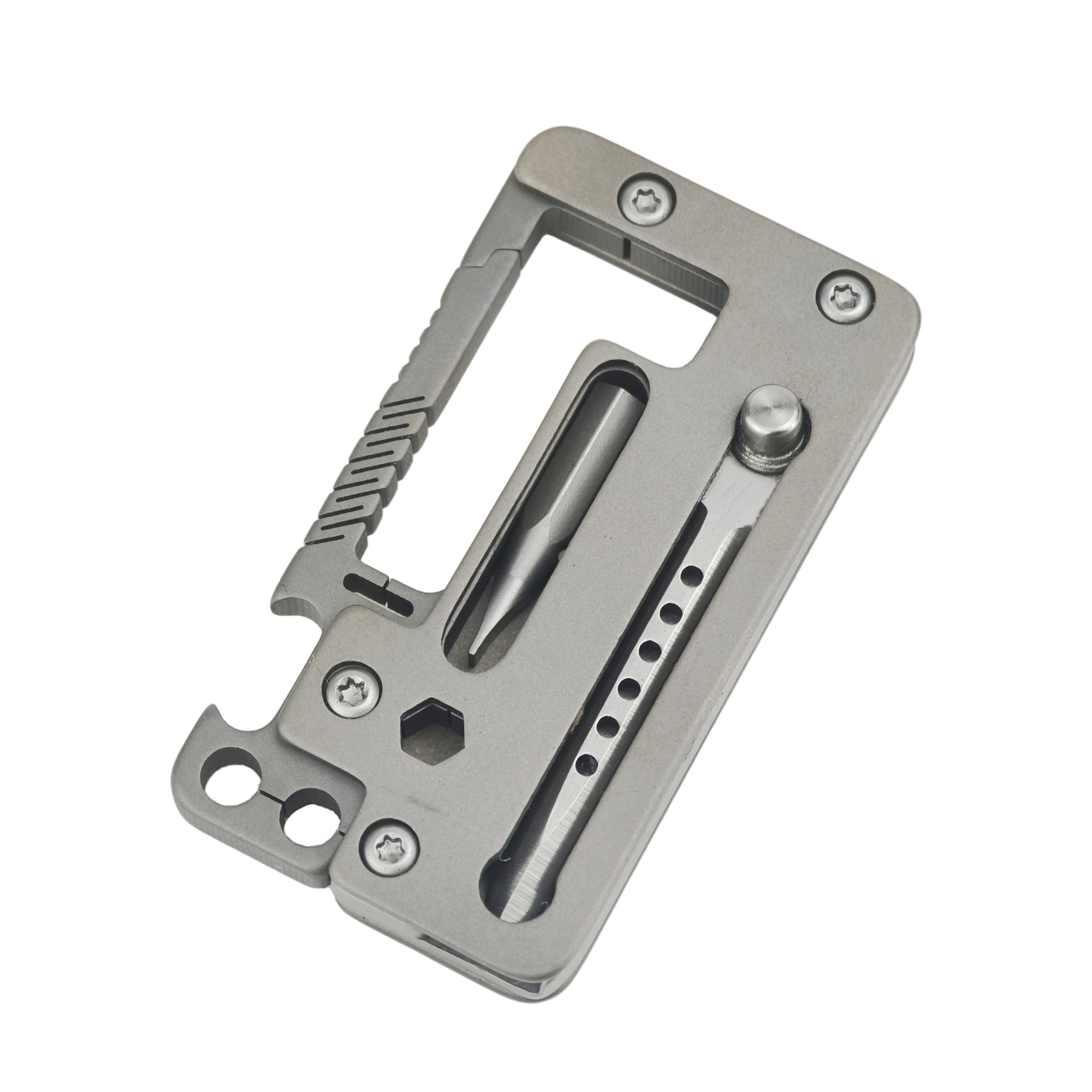 Portable Mini Pocket Knife Titanium Alloy Folding Utility Knife with Keychain for Outdoor Activities and Everyday Carry