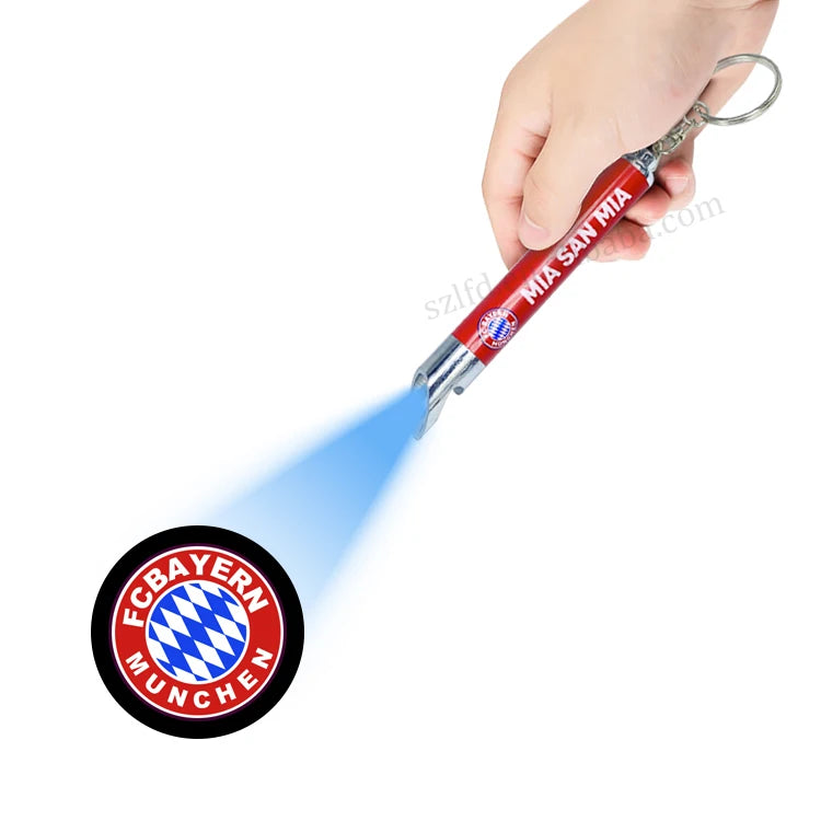 Custom Promotional Portable Metal Keychains & Carabiners with LED Logo Projector & Flashlight Bottle Openers Letterpress Printed