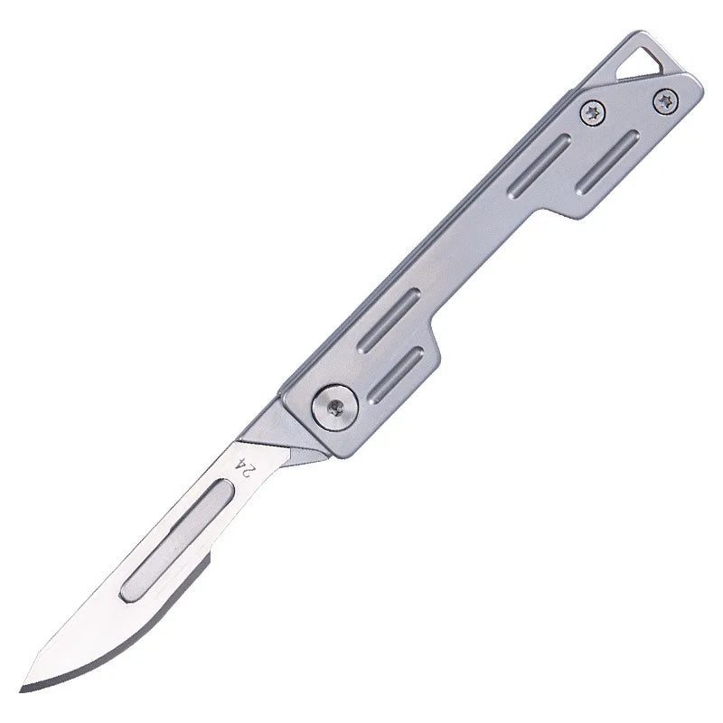 Portable JSY-001 Foldable Carbon Steel Blade Stainless Steel Handle 10 Blades Quick-Change DIY OEM Camping Traditional Knife