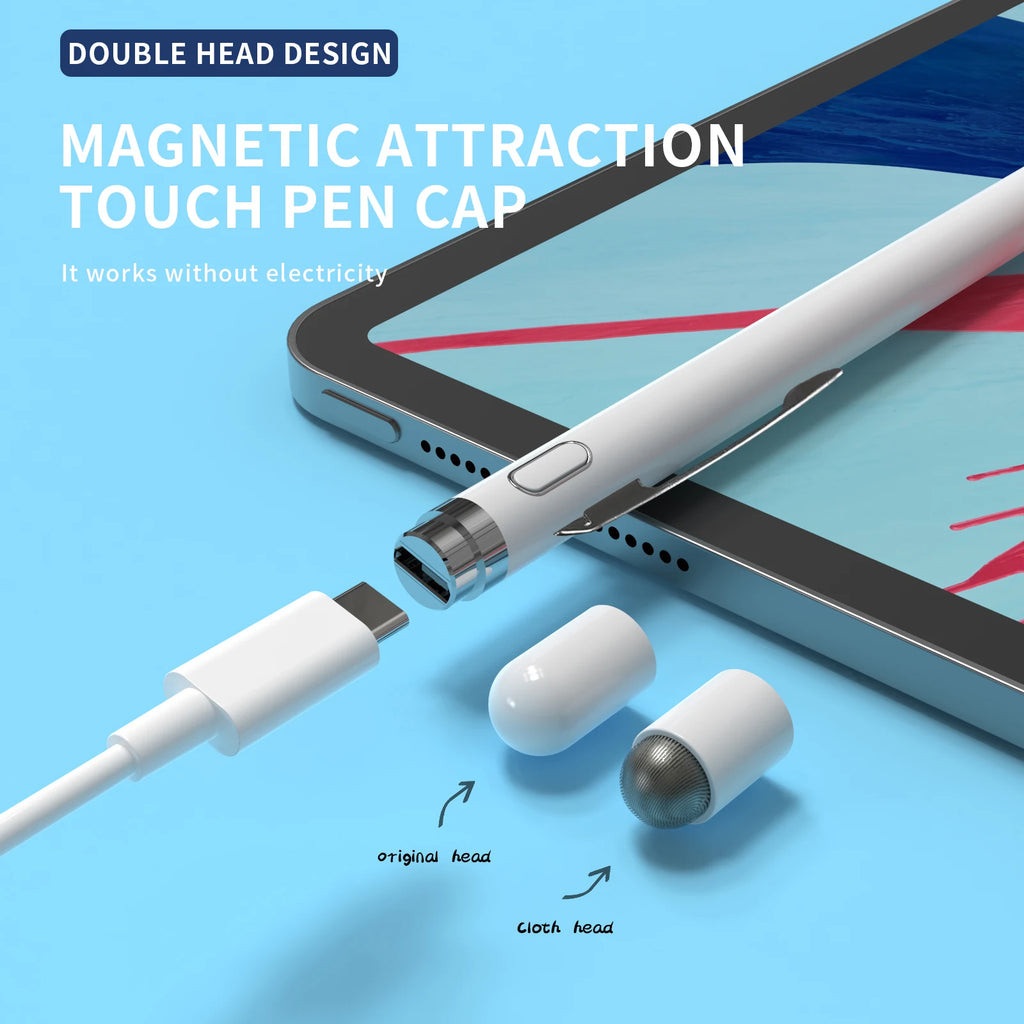 Universal 2-in-1 Metal Stylus Pen with Replaceable Nib for Android & for Mobile Phones and Tablets