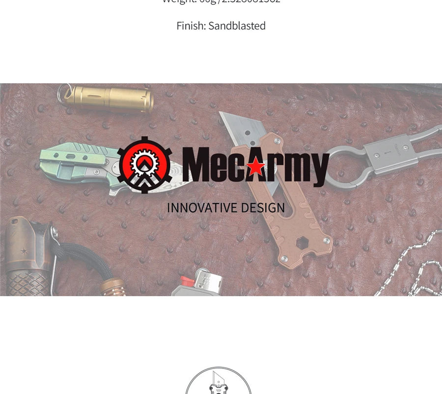 MecArmy EK16 Copper Lightweight Eco-friendly Multifunctional Pocket Utility Knife Hexagon Screwdriver Wrench Outdoor 1 Year