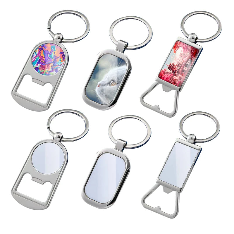 Wholesale Metal Zinc Alloy Fashion Silver Blank Photo Custom Print Sublimation Key Chain