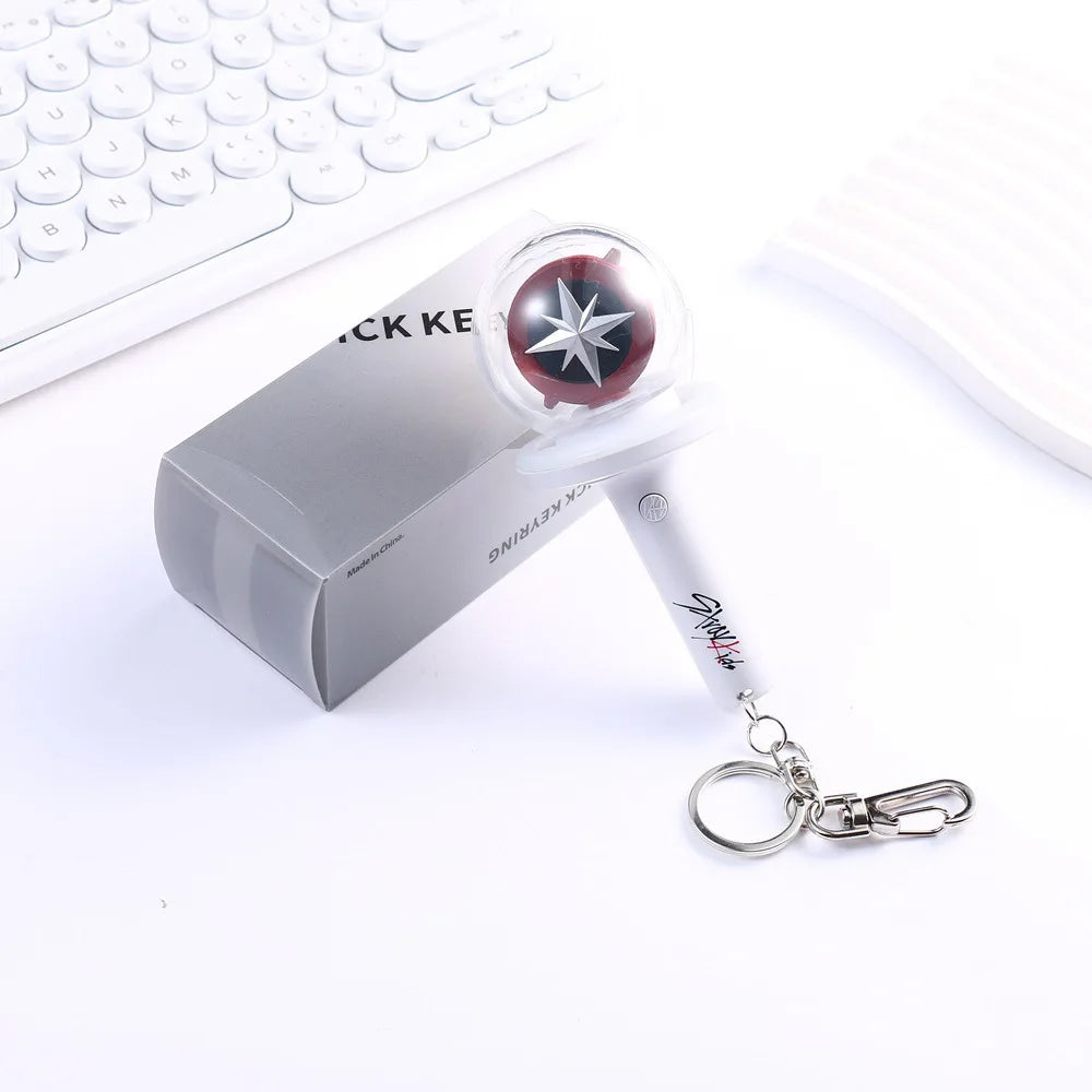 Wholesale B T S for Light Stick LED Keychain Accessories Stray Kids Character Style Portable Mini Backpack Charms Version Custom