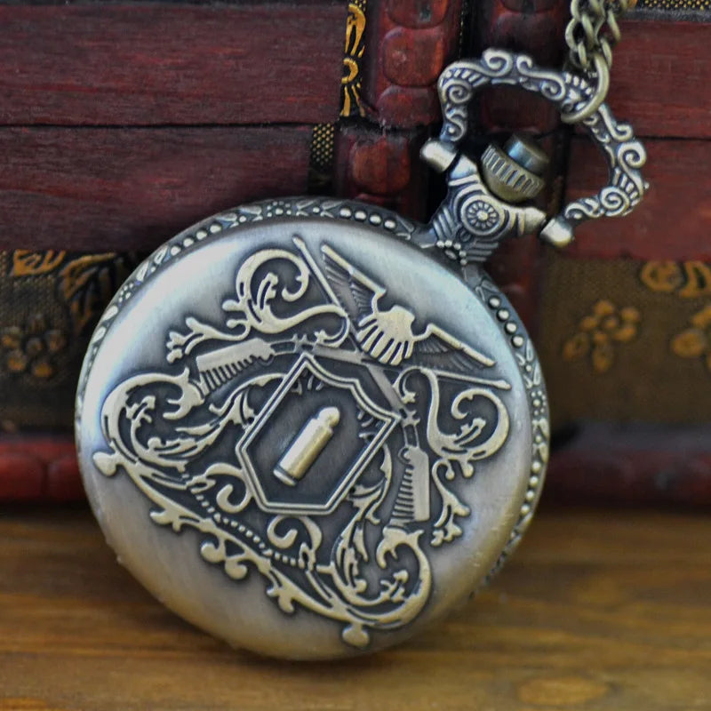 8033Large vintage eagle bullet pocket watch hollow retro eagle bullet pocket watch