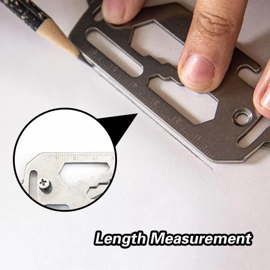Gift for Craftsmen Key Chain EDC Tool with Ruler,Key Ring,Bottle Opener and Wrench Easy Carry Gear