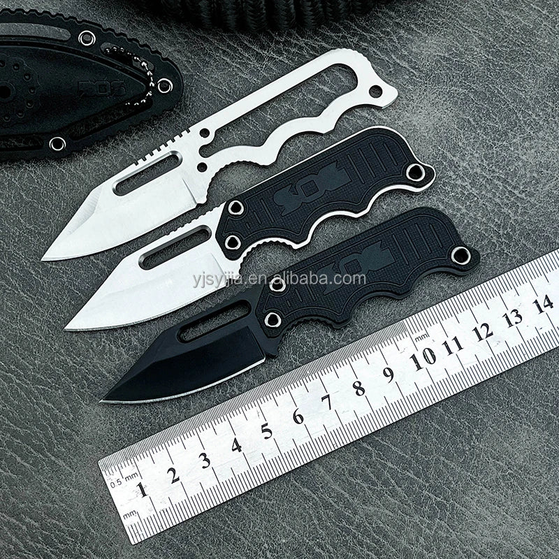 Mini Industrial Grade Survival Pocket Knife Camping Hunting EDC OEM Customizable Fixed Outdoor DIY Accessories 5Cr15MoV Nylon