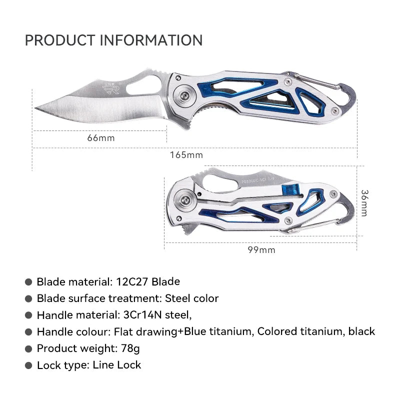 High Quality & Best Price 7033LUC-SCI 12C27 Stainless Steel Mini Outdoor Survival Camping Hunting Folding Knife