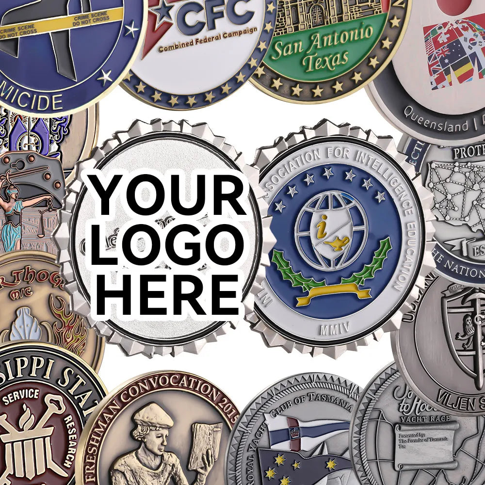 Wholesale Custom Souvenir Challenge Coin OEM ODM Gold Metal Coin Stamping Die Coin for Laser Engraving Logo
