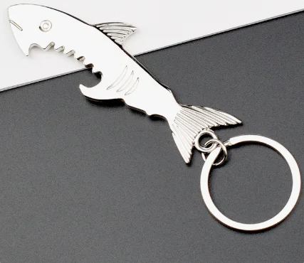 Free Personalized Glowing Stainless Steel Shark Keychain Bottle Opener Animal Theme Wedding Gift Party Favors Dad Polycarbonate