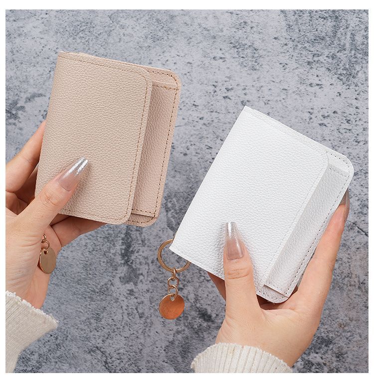 Factory New Card Bag Short Cute Small Women's Coin Purse Simple Light Luxury PU Leather Certificate Storage Bag Thin