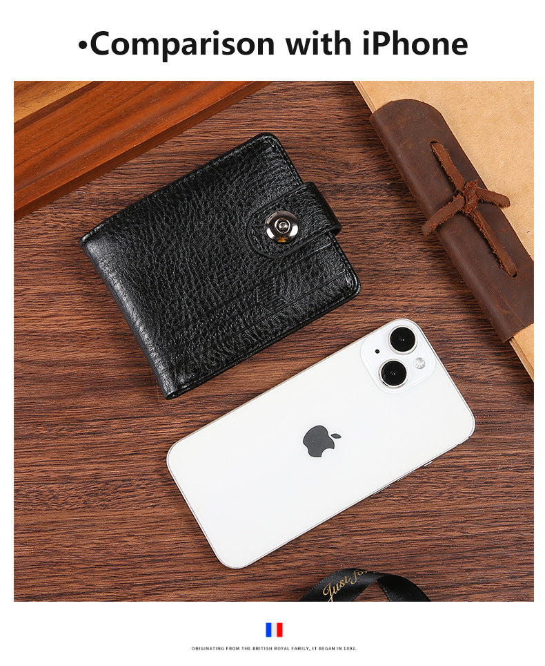 Manufacturers Wholesale New Men's Wallet PU Leather Short Export Cross-border Hasp Business Retro Multi-card Slot Coin PUrse
