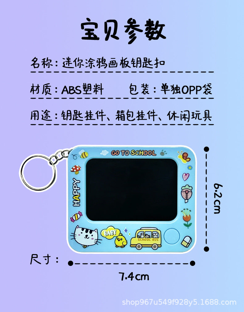 Creative Little Painter Mini Graffiti Sketchpad Car Keychain Cartoon Couple Bag Pendant Toy Gift Wholesale