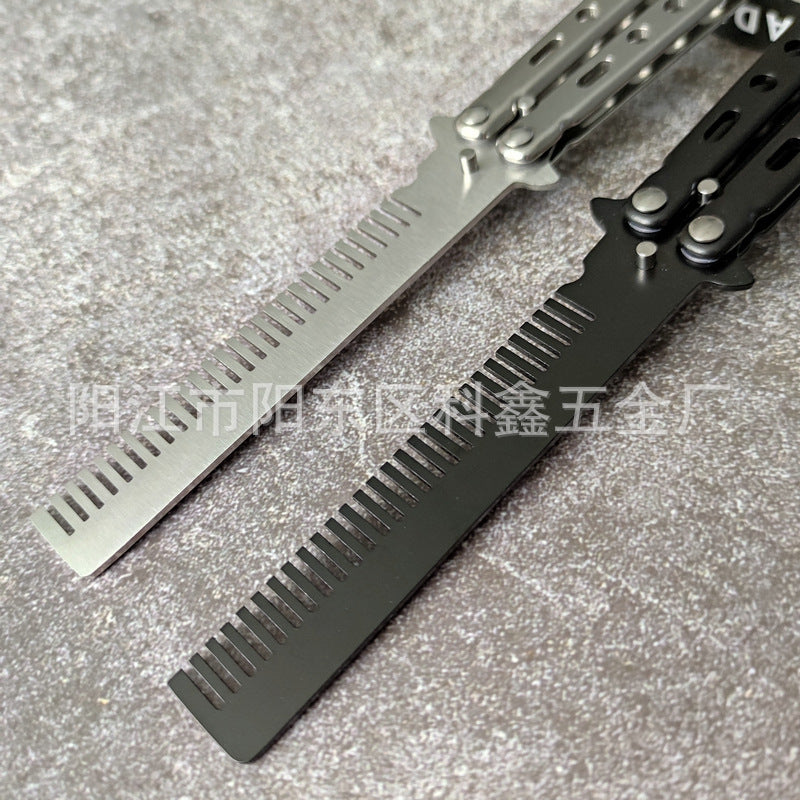 Factory Wholesale Unedged Metal Butterfly Practice Knife Csgo Game Training Hand Swing Knife American Butterfly Comb