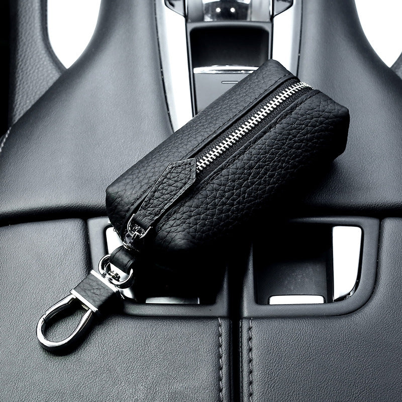 Upgraded High Quality Leather Exquisite Key Case Cowhide Key Case Home Car Key Dual Key Bag