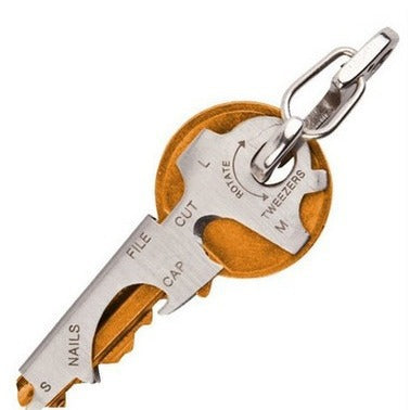 Factory Direct Sales Edc Tool Buckle Stainless Steel 8-in-1 Keychain Portable Gadget Multi-Function Key Clip