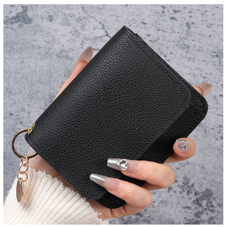 Factory New Card Bag Short Cute Small Women's Coin Purse Simple Light Luxury PU Leather Certificate Storage Bag Thin