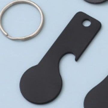 Foreign trade multi-functional key stainless steel bottle opener supermarket cart token keychain cross-border supermarket shopping cart token