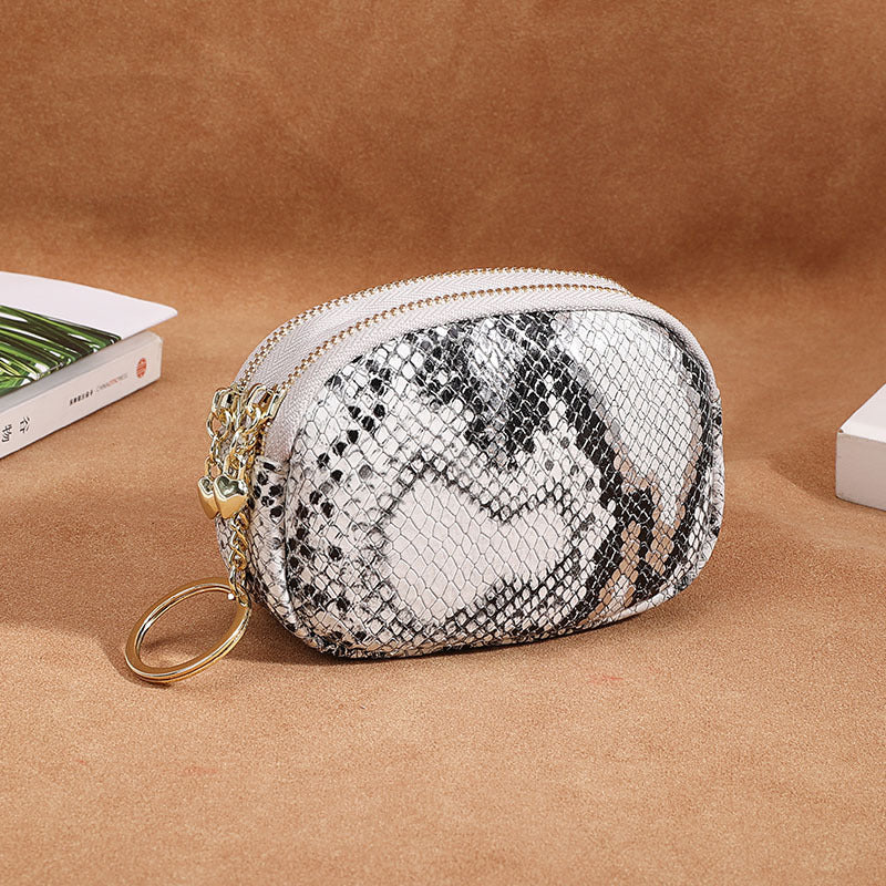 Factory Direct New cowhide short wallet women's leather zipper coin purse Mini small wallet coin bag