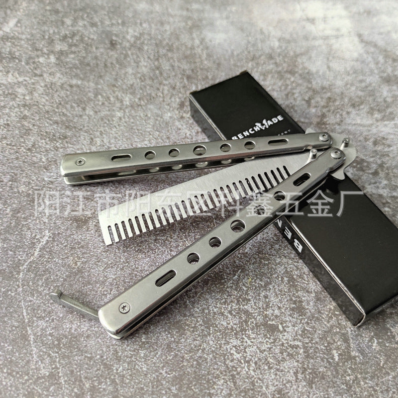 Factory Wholesale Unedged Metal Butterfly Practice Knife Csgo Game Training Hand Swing Knife American Butterfly Comb